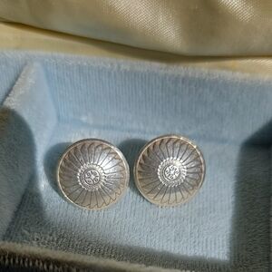 Elegant Sterling Silver Sun Burst Earrings